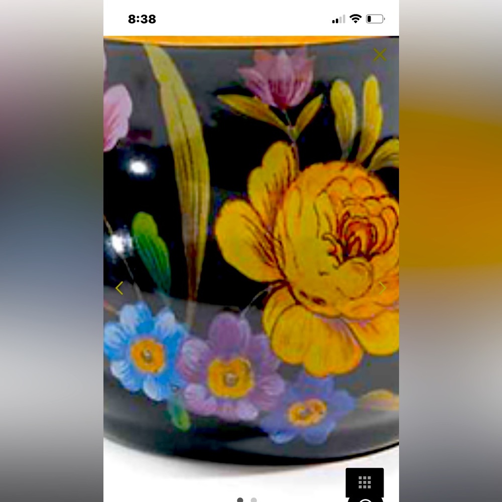 Mackenzie-Childs Black Flower market Mugs -1 available